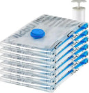 Amazon Basics Vacuum Compression Space Saving Storage Bags with Hand Pump for Clothes Packing, Jumbo, Clear, Pack of 6 by CozyNest Decor