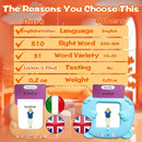 Talking Flash Cards for Kids - Italian Bilingual English Flashcard for Toddlers 3-12, Test Mode, 510 Sight Words, Audible Pocket Speech, Sensory Toys for Autism, Boys Girls Gifts (Italian) by TinyTreasures Baby Boutique