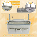 Bedside Storage Organizer with Fixed Straps and Water Bottle Holder for Home, College, Dorm, Bunk / Hospital Bed, Crib Bed Rails (Grey) by CozyNest Decor