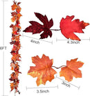 DearHouse 2 Pack Fall Garland Maple Leaf, 5.9Ft/Piece Hanging Vine Garland Artificial Autumn Foliage Garland Thanksgiving Decor for Home Wedding Fireplace Party Christmas (Red) by CozyNest Decor