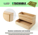 Stack Bamboo Drawer Organizer Set of 5, Kitchen Utensil, Flatware&Silverware Organizer-Wood Laminated Stackable for Kitchen, Bedroom, 13.4''x4.5''*2+10.2''x3.3''*2+10.2''x6.7''*1 by CozyNest Decor