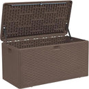 Premium Pro Edition 73 Gallon Lockable Resin Deck Box, Waterproof & UV-Resistant Outdoor Storage Box for Outdoor Cushion Storage, Garden Tools & Pool Accessories Storage, Brown by CozyNest Decor