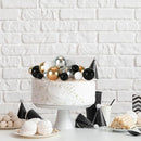 75 Pieces Cake Balls Topper Decorations Foam Cupcake Topper Mini Balloon Cake Topper Balls Cake Picks for Cake Deco Birthday Party Wedding（Black, Gold. Silver, White） by TinyTreasures Baby Boutique