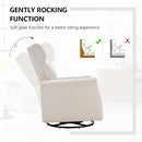 CANMOV Swivel Rocker Chair Set of 2, Swivel Accent Chair with High Back and Arms, Corduroy Glider Chair for Living Room Bedroom Nursery, Beige by TinyTreasures Baby Boutique