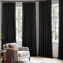 ANRODUO Back Tab Blackout Curtains for Bedroom Living Room, Rod Pocket Pinch Pleated Thermal Insulated Room Darkening Curtains 72 Inches Long 2 Panels, Black, 42 x 72 Inch by TinyTreasures Baby Boutique