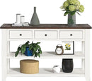 Solid Wood Console Table,Sofa Table with Storage Drawers and Bottom Shelf,Entryway Table for Entry Hallway Foyer Sofa Couch Table,Fully Assembled (48.8" Antique White) by CozyNest Decor