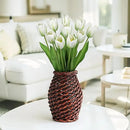 Artificial Tulips Flowers – 20" Long Stem Faux Tulips, 10PCS Real Touch Fake White Tulip for Vase, Farmhouse, Kitchen, Spring & Wedding Home Decor by CozyNest Decor