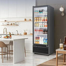 Tylza Commercial Refrigerator with Glass Door Display Beverage Fridge, 350L Upright Beverage Cooler Merchandiser with Rebound Door, Fast Cooling, Low Noise, Black by CozyNest Decor