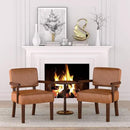 Accent Chair, PU Leather Living Room Chairs Oversize with Soft Seat and Armrests for Living Room Dinning Room Bedroom Reading Room Waiting Room by CozyNest Decor