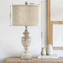 Farmhouse 3-Way Dimmable Touch Table Lamp Set of 2 for Bedroom Living Room with USB A+C Charging Ports 27" Tall Rustic Traditional Nightstand Bedside Lamps White End Table Lamp (2 Bulbs Included) by CozyNest Decor