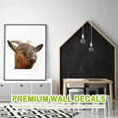 Smiling Goat Window Stickers Decor Funny Wall Stickers Peel and Stick Cute Goat Animals Wall Decals Removable Funny Goat Wall Window Decor for Farmhouse Kitchen Door Closet by CozyNest Decor