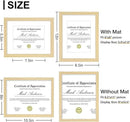Vittanly 8.5x11 Picture Frames Set of 9, Shatter Resistant Plexiglass, Display 6x8 Pictures with Mat or 8.5x11 without Mat, Photo Frames for Wall or Tabletop, Engineered Wood, OAK by CozyNest Decor