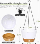 QCQHDU 2 Pack Hanging Planters for Indoor Outdoor Plants, 10 Inch Hanging Baskets Flower Pots with Reservoir Tray & Visible Water-Level by CozyNest Decor