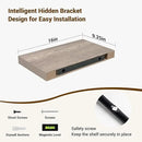 16 Inch Floating Shelves, 3D Textured Wood Grain, 16"x9.25"x1.5" Inch Deep Floating Shelves for Wall, Wooden Shelves for Bathroom, Bedroom, Living Room, Vintage Gray Oak by CozyNest Decor