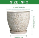 10 Inch Ceramic Planter Pot Large Plant Pot for Indoor Plants Outdoor Round Flower Pot with Drainage Hole and Saucer for Home Garden Decor White by CozyNest Decor