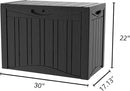 45 Gallon Outdoor Storage Box Waterproof Lockable Resin Deck Box Large, Patio Storage Bin for Pool Accessories Cushion Furniture, Garden Tools, UV-Resistant Outside Delivery Black by CozyNest Decor