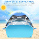 Large Easy Setup Beach Tent,Anti-UV Beach Shade Beach Canopy Tent Sun Shade with Extended Floor & 3 Mesh Roll Up Windows Fits 3-4 Person,Portable Shade Tent for Outdoor Camping Fishing by TinyTreasures Baby Boutique