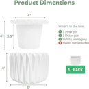 6 inch Self Watering Pot for Indoor Plants, African Violet Pot Ceramic, Flowers Planter (4 inch Opening), Holds 3 Weeks of Water (1 Pack) by GreenHaven Gardens