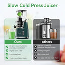 Cold Press Juicer,Aeitto Slow Masticating Juicer with Wide & Dual Feed Chute for Vegetables and Fruits, High Juice Yield, Self Feeding for Juice Extractor, BPA-Free, Dark Green by CozyNest Decor