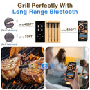 Accurate Smart Wireless Meat Thermometer - 4 Probes, Long Range Bluetooth, Real-time Alerts, Dishwasher Clean, Waterproof, Digital Cooking Thermometer for Grill, BBQ, Oven, Smoker by TinyTreasures Baby Boutique