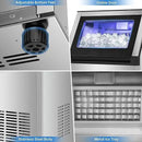 Ice Maker Commercial Ice Machine 200 lbs /24H, 33 lbs Large Storage Capacity Bin, Under Counter or Freestanding Ice Cube Makers Stainless Steel for Restaurant Bar Cafe by CozyNest Decor