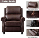 CANMOV Pushback Recliner Chair Faux Leather Armchair Push Back Recliner with Rivet Decoration Single Sofa Accent Chair for Living Room, Reddish Brown by CozyNest Decor