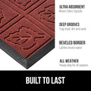 GORILLA GRIP 100% Waterproof All-Season WeatherMax Doormat 35x23, US Designed Natural Rubber, Stain and Fade Resistant, Low Profile Indoor Outdoor Door Mats, Easy Clean Patio Mat, Burgundy Leaves by CozyNest Decor