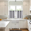 MIULEE Short Curtains for Windows - Greyish White Blackout Half Window Curtains Thermal Insulated Privacy Drapes for Kitchen Bedroom Bathroom Grommet Top Small Basement Tiers W40 x L36 Inch 2 Panels by TinyTreasures Baby Boutique