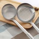 Pleafind 2-Pcs Ladle and Slotted Spoon, Soup Ladle and Strainer Spoons, Stainless Steel Cooking Spoon and Skimmer Spoons, Kitchen Utensils, Wok Utensils for Home and Restaurant, Dishwasher Safe by CozyNest Decor