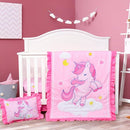 UOMNY Crib Bedding Set for Girls 4 Piece Unicorn Baby Girl Crib Bedding Sets with Baby Comforter Crib Sheet Crib Skirt Pillowcase Nursery Bedding Set by TinyTreasures Baby Boutique