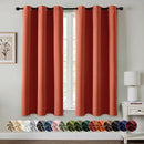MIULEE Burnt Orange Blackout Curtains for Bedroom Living Room 63 Inches Long 2 Panels, Thermal Insulated Room Darkening Drapes Solid Grommet Top Noise Reduction Terracotta Rust Fall Window Treatments by TinyTreasures Baby Boutique