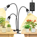 SANSI LED Grow Lights for Indoor Plants, Lifetime Free Bulb Replacement, 450W Full Spectrum 3-Gooseneck Clip Plant Grow Light, Plant Light with Timer 4/8/12 Hrs, High PPFD Growing Power Grow Lamp by GreenHaven Gardens