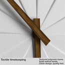 Driini Staircase Modern Wall Clock - Unique 10.5 in. Frameless Concrete Design - Contemporary, Minimalist Decor; No Numbers - Silent Battery Operated Clocks with Decorative Wooden Hands; White by CozyNest Decor