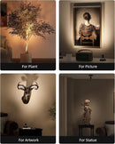 EZVALO Spotlights Indoor with Remote,5500mAh Rechargeable Picture Lights, Wireless LED Uplighting with Timer＆Dimmable, 3CCT,Mini Plant Spot Lights for Painting,Artwork,Accent Lighting(4Pack-Black) by CozyNest Decor