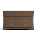 Storkcraft Crescent 6 Drawer Double Dresser (Hazelnut) – GREENGUARD Gold Certified, Nursery Dresser for Kids Bedroom by TinyTreasures Baby Boutique