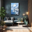 Winter lakeside town and snowy scenery merge together to form a landscape poster wall art suitable for living room bedroom and office by CozyNest Decor