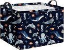 HIYAGON Rectangular Ocean Basket Kids Baby Storage Bin Toy Organizer Box for Boys Under the Sea Nursery Decor(Ocean) by TinyTreasures Baby Boutique