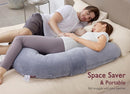 Momcozy Pregnancy Pillow, Original F Shaped Maternity Pillow for Pregnant Women with Adjustable Wedge Pillow, Full Body Support Pregnancy Pillows for Side Sleeping with Velvet Cover, Grey by TinyTreasures Baby Boutique