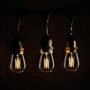 Hometown Evolution, Inc. E26 Outdoor Commercial String Lights with Suspended Socket for Weatherproof Heavy Duty Vintage Outside Lighting (S14 Lantern Edison 11 Watt Bulbs, 24 Foot 12 Socket) by GreenHaven Gardens