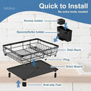 GAXmi Dish Drying Rack Over The Sink Drainer with Drainboard Utensil Holder, 1-Tier Black by CozyNest Decor