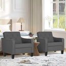 STHOUYN Living Room Chairs Accent Chairs Set of 2, Waiting Room Arm Chairs, Reading Chairs for Bedroom Comfy Club Chair Tufted, Office Small Space (2, Grey) by CozyNest Decor