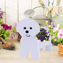 Bichon Frise Dog Planter Plant Pots,Cute Garden Dog Flower Planter,Large Dog Planters Birthday Gifts for Women,Office,Indoor/Outdoor Decor（9.84 * 9.06 * 17in） by GreenHaven Gardens