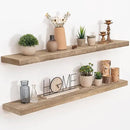 Floating Shelves Reclaimed Barnwood, 8" Deep Solid Wood Floating Shelf Wall Hanging Shelves with Invisible Heavy-Duty Metal Bracket | Wall Mounted | Farmhouse Style | 40 inches,2PCS,Natural by CozyNest Decor