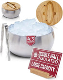Gusto Nostro 4.1L Insulated Ice Bucket with Lid and Tongs, Double Wall Stainless Steel Ice Bucket Large, BPA Free Ice Bucket for Cocktail Bar, Keeps Champagne, Wine, Beer Chill for Parties by CozyNest Decor