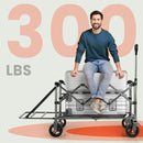 Overmont Collapsible Wagon with Tailgate - 49.2" Extended Heavy Duty Foldable Utility Wagon Folding Cart with All-Terrain Wheels for Outdoor Camping Sports Garden Beach Grocery - 300lbs Support by GreenHaven Gardens