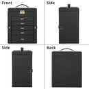 AKOZLIN Large 6-Tier Jewelry Box Lockable Leather Jewelry Storage Case with 5 Drawers for Women Girls Ring Necklace Earring Bracelet Holder Organizer with Mirror by TinyTreasures Baby Boutique