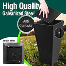 Tall Black Planter Tapered Metal Modern Flower Plant Pot Black Square Galvanized Steel Planter 30In Indoor Outdoor for Front Porch Garden Patio Grande Plant Tree Commercial Residential Heavy Duty by CozyNest Decor