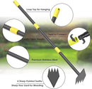 Dual Headed Weeding Tool, Long Handle for Loosening Soil Weeding Digging with Heavy Duty Stainless Steel Manual Weeder Hoe Garden Tool 17-45 inch Metal Black by GreenHaven Gardens