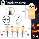4 Pack Halloween Smiley Elves Pathway Lights, 7Ft Outdoor Halloween Decorations Lights with LED Smiling Ghost Yard Stakes Lights for Outdoor Garden Walkway Patio Backyard Halloween Party Decor by GreenHaven Gardens