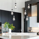 3-Light Raindrop Pendant Light Fixtures, Black Glass Pendant Lighting, Teardrops Modern Hanging Light for Entryway Foyer Kitchen Island Dining Living Room Hallway by CozyNest Decor